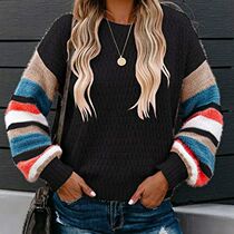 Winter Loose Jumper Plus Size Autumn Knitted Striped