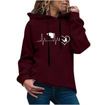 2021 Fashion Winter Hoodie Womens Casual Heart Printed