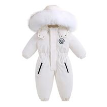 -30 degree Winter Ski Suit Plus Velvet Baby Jumpsuit Boy