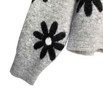 New 2023 Women Floral Knit Sweater Autumn Winter O-Neck