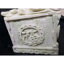 Emerging crafts Natural jade urn coffin longevity material white jade blue field jade auspicious Ruyi manufacturer