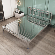 304 stainless steel bed thickened environmentally friendly bedroom environmentally friendly steel frame bed simple 1 5m non-iron bed frame 1 8m double
