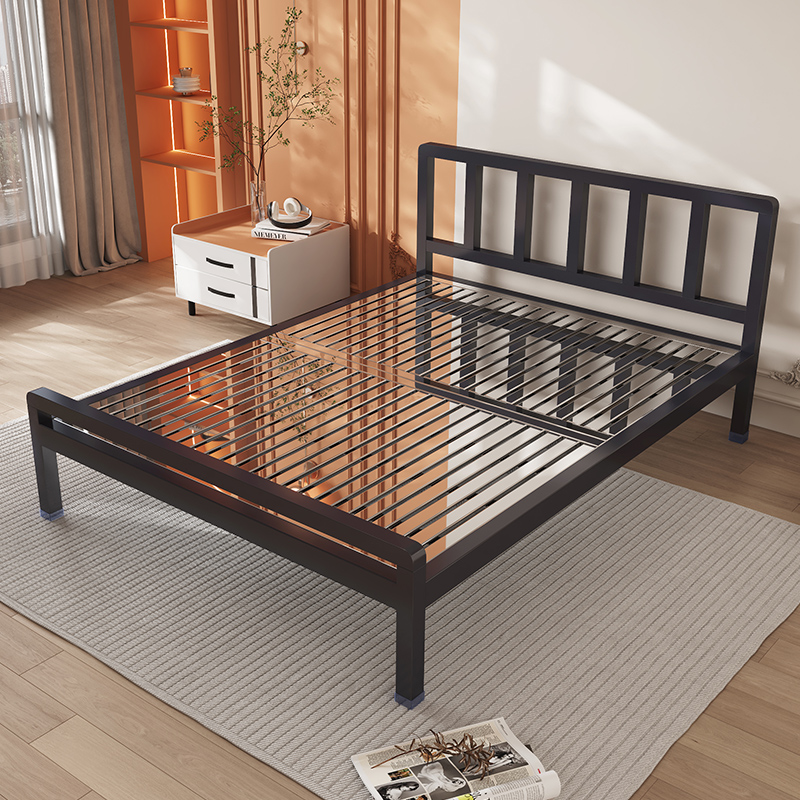 Thickened stainless steel bed 1 2 Single beds 1 5 m Jane about 1 8m environmentally friendly bed frame square tube Non-iron art bed customizable-Taobao
