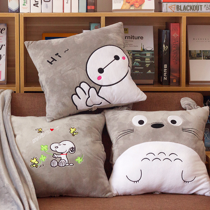 Doll holding pillow inside with a blanket pillow Quilt Two-in-one Office Lean to Pillow Fold Air-conditioning Blanket Car