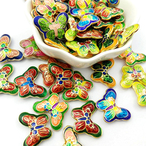 Dripping oil cloisonne up and down string hole butterfly beaded bracelet material handmade diy accessories bracelet accessories burning blue