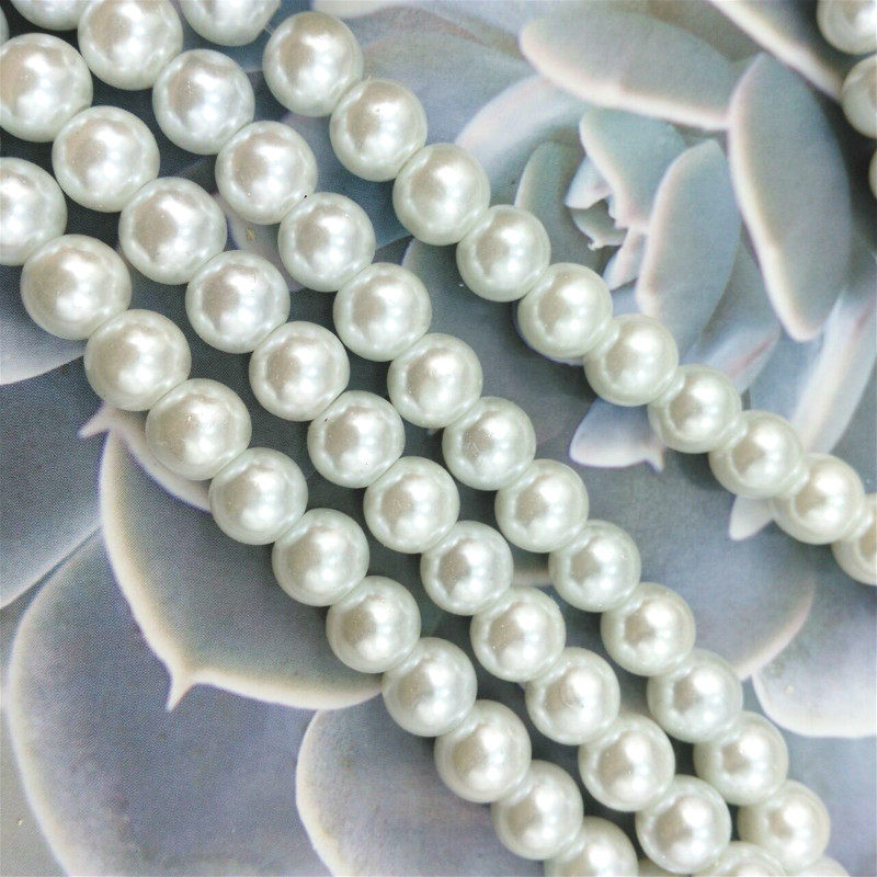 Pearl color imitation pearl handmade handmade material loose bead accessories DIY round bead string bead material pearl necklace