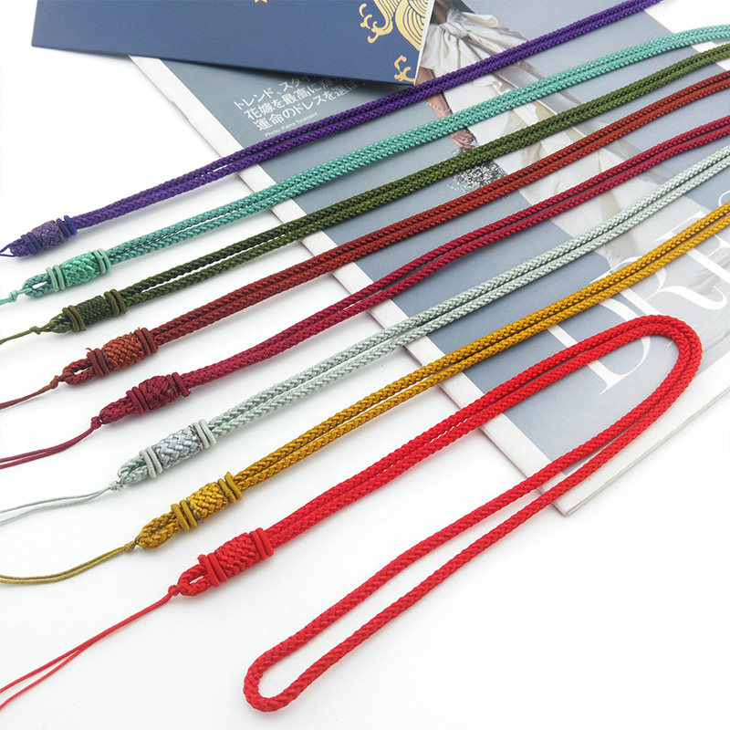 diy long line flat buckle ladies jade pendant red jade pendant lanyard strand braided hanging neck rope pendant rope