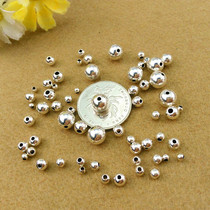 Color-preserving silver round beads loose beads hand-beaded loose beads necklace beads bracelet crystal jewelry pure copper gold-plated burning