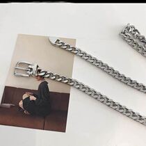 Belt woman Xia narrow European and American metal strap male and female pants chain sub-retro hip hop waist chain jeans worksuit pants belt