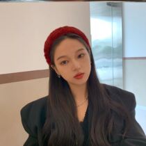 Sponge Hair Stirrup SUMMER NET RED PHOTO CARD WITH PURE COLOR RETRO STYLE HIGH CRANIAL TOP SOFT GIRL WITH WIND AND CRUSH HAIR DEITY