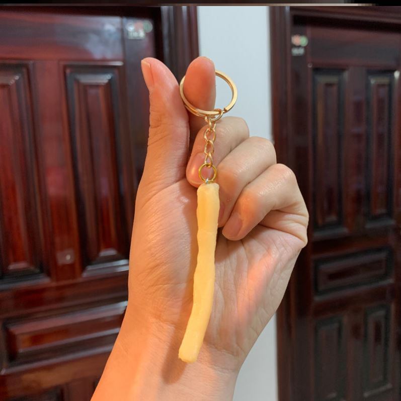 Key buckle lovers small crowdbag fun small gift emulation Fried Chicken Leg Fries Food Small Pendants to Blame Ornaments