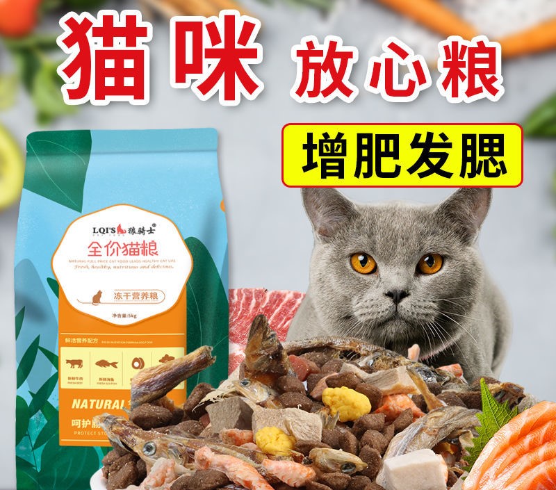 Cat food universal young cat becomes cat multi-fish 10 catty hush and freeze-dried 5 catties Puppet British American short stray cat 1 catty
