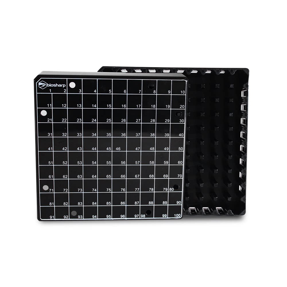 Biosharp BS-CVBP-81B 2ml  BS-CVBP-100B 2ml塑料冻存盒(PC盖, 黑色)