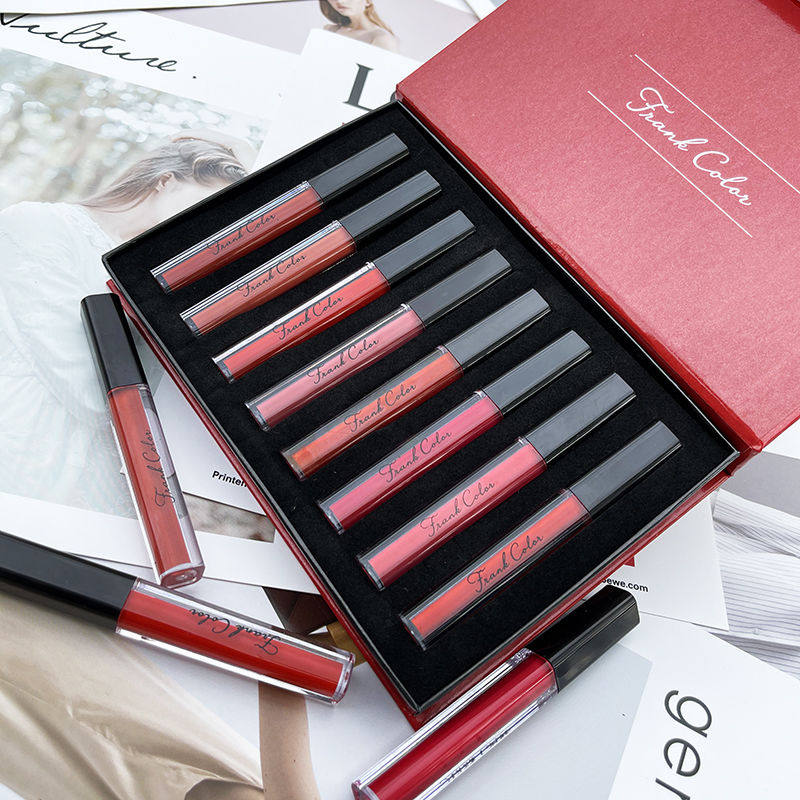 Mufanke matte velvet matte lip glaze set lipstick non-stick cup non-fading waterproof female student plain white