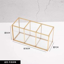 Glass makeup brush containing box dust-proof belt Gins Nordic wind transparent eyebrow pen eyelink pen cylinder pearl brush barrel