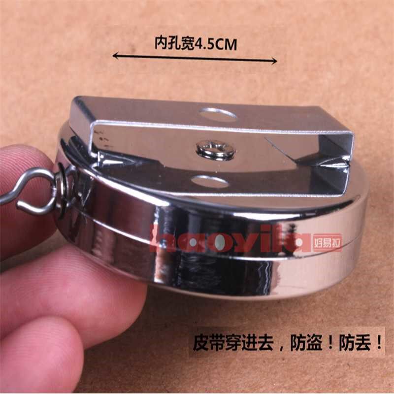 Anti-theft anti-loss waist hanging key chain wear belt US version high rebound roll wheel telescopic buckle metal stainless steel