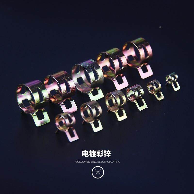 *65 manganese Japanese card Q673B elastic quick-loading hoop Dacromet water pipe soft fixed pipe oil card pipe clip buckle pipe piece