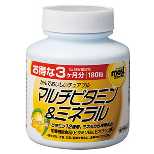 Orihiro 可咀嚼的多种维生素和矿物质180片