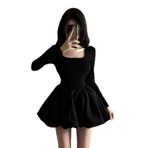 Черный летний приталенный корсет, мини-юбка, юбка, французский стиль, подходит для подростков