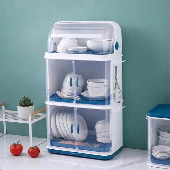 厨房碗柜碗筷蝶盘餐具收纳盒家用多层沥水碗架婴儿辅食奶瓶收纳柜