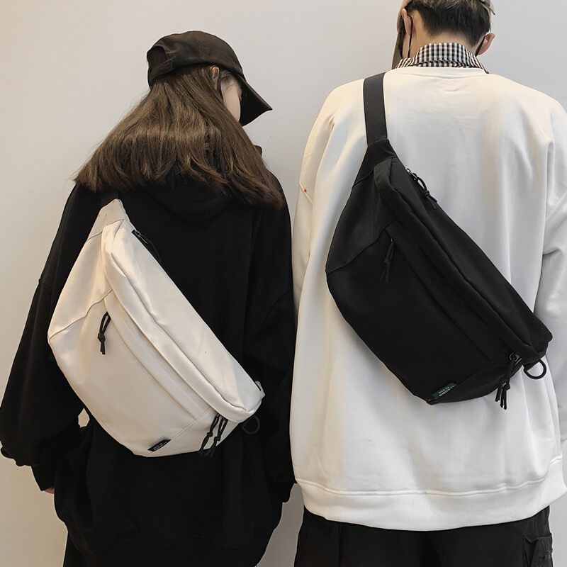 Japanese Minimalist Cablebag Men Sports Men's Bag Large Capacity Chest Bag Casual Single Shoulder Bag Men's Pure Color Scapegoat
