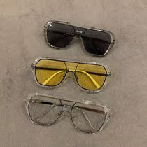 Japan irregular box One big frame sunglasses New sunscreen High Street pat on the sunglasses Womens round face Summer