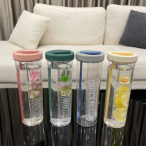 Japan Large Capacity Ins Wind Plastic Cup Juice Tide High Face Value Straw Cup Portable Sports Net Red Brief About Water Cup