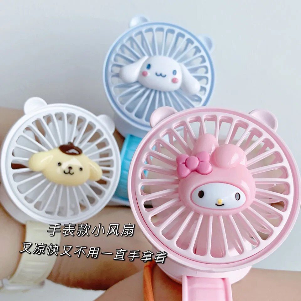 Japan Cute Culomi Jade Gui Dog Watches Small Fan Bracelet Children Cartoon Women Holding Usb Electric Fans