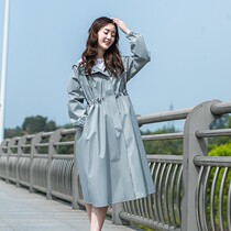 Japan long raincoat fashion full body waterproof single woman slim waist adult raincoat poncho tide