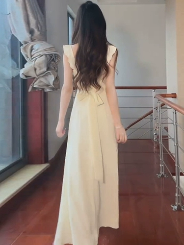 Летняя майка, платье, длинная юбка, французский стиль, изысканный стиль