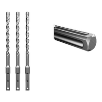 German quality electric hammer impact drill bit for drilling concrete passing through steel bars and passing through the wall with a cross and elongated square handle and four pits of tungsten steel