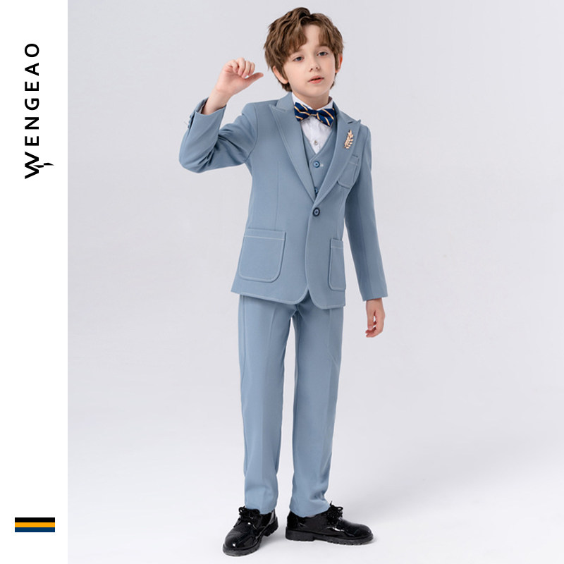 Children's suits suit 2024 Spring new Inron gentleman Little Western suit boy handsome piano to host the show