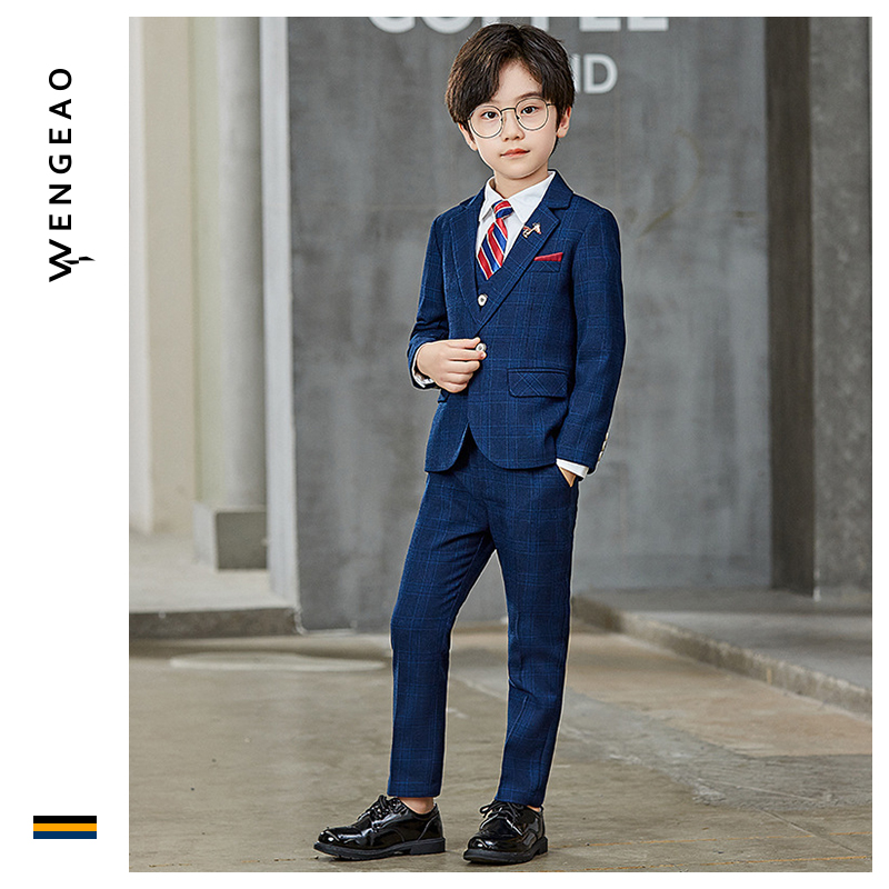 Boys dress suit autumn new fashion handsome suit formal suit children's piano performance costumes winter