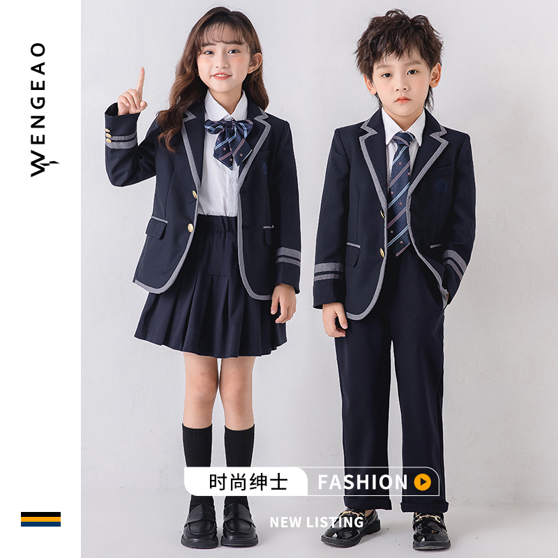 Primary school uniforms spring and autumn suits children's kindergarten garden uniforms college British style class uniforms suits chorus costumes