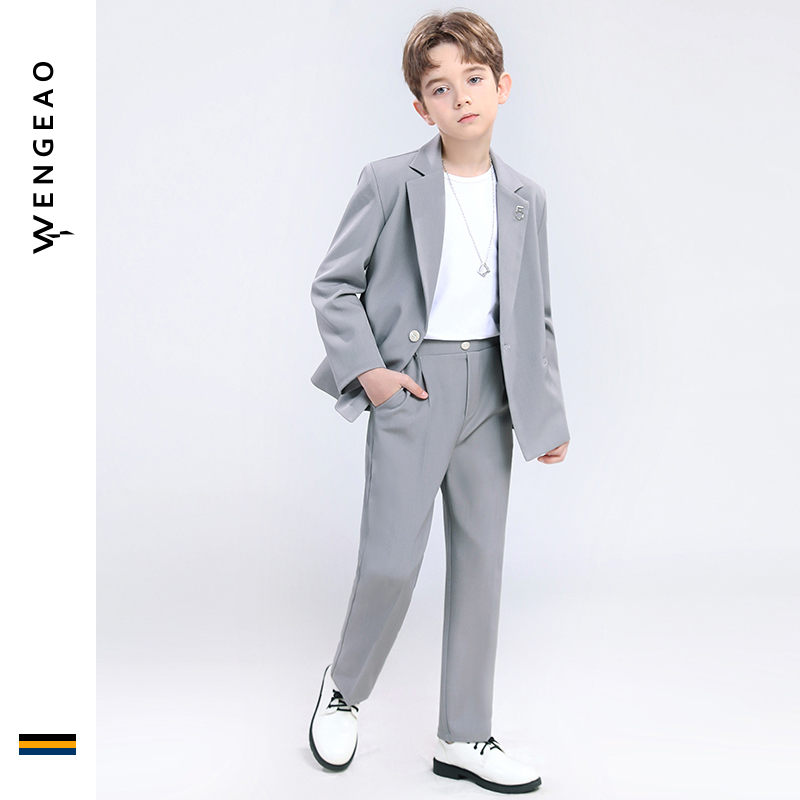 Boys' Suit Set, British Style Children's Casual Small Suit, Handsome Flower Boy 2026 New Model, Spring and Autumn Formal Wear for Older Children Boys' Suit Set, British Style Children's Casual Small Suit, Handsome Flower Boy 2026 New Model, Spring and Autumn Formal Wear for Older Children