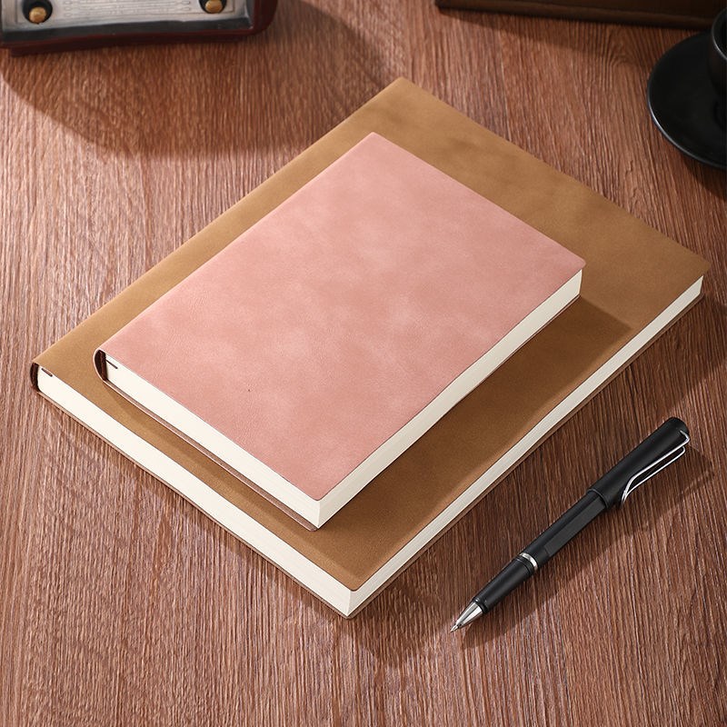 Lambskin a4 This big number soft leather a5 minimalist college student blank day remember Thickened Notepad Business Art