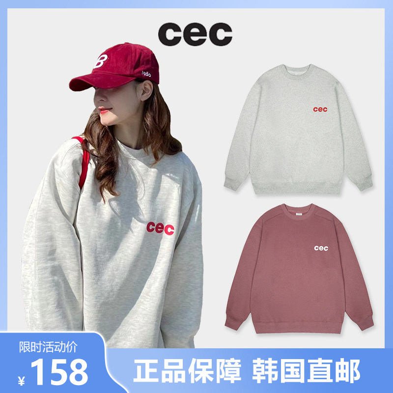 Korean cec sweatshirt loose round collar pure cotton letter long sleeve male and female couple CHANCECHANCE tide card-Taobao
