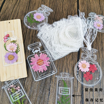 Spring creative transparent utensils in the bottle dried flower bookmark diy material package embossed specimen bottle plastic seal sticker