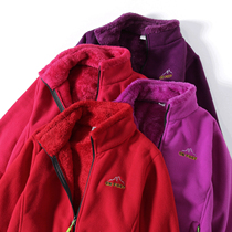 Polar fleece jacket female cardigan sports mother clothing middle-aged and elderly fleece clothing female coral fleece jacket female fleece large size