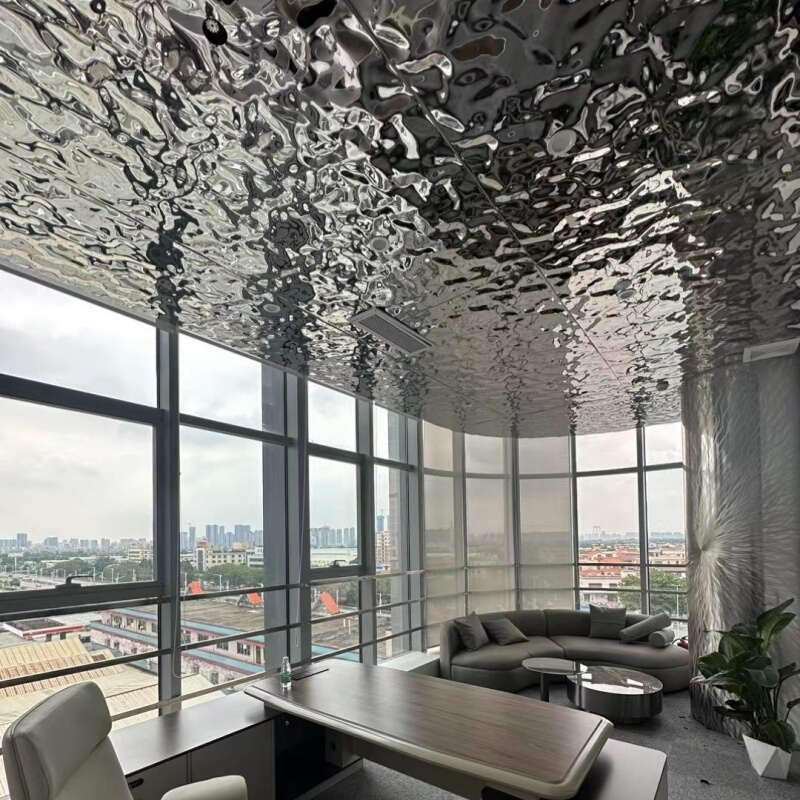 Stainless Steel Water Ripple Panel Decorative Ceiling Mirror Metal Panel Wave Pattern Embossed Bar Ktv Hotel Background Wall Stainless Steel Water Ripple Panel Decorative Ceiling Mirror Metal Panel Wave Pattern Embossed Bar Ktv Hotel Background Wall