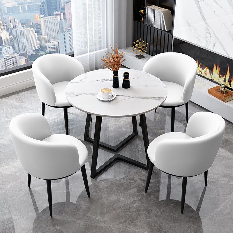 Light luxury negotiation table and chair combination 4S shop sample house display center reception table small apartment balcony simple round small dining table