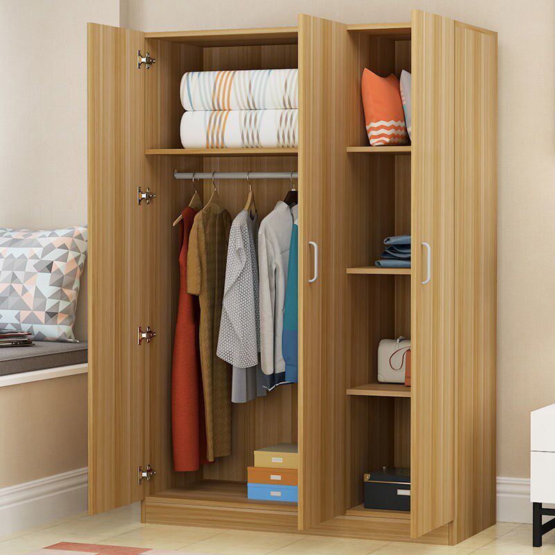 Wardrobe storage storage modern simple simple solid wood rental small cabinet children's home bedroom wardrobe