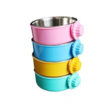 Durable and durable stainless steel Pet Bowl dog food basin basin cat bowl anti-knock hanging pet food basin