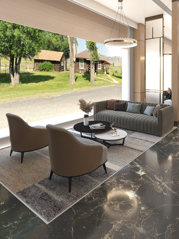 Nordic light luxury fabric sofa sample house display center rest area hotel lobby business reception reception negotiation sofa combination