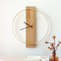 Minimalist Stylish Solid Wood Decorative Wall Clock Decorative Pendant Living Room Bedroom Creative Nordic Watch Wall Pendant