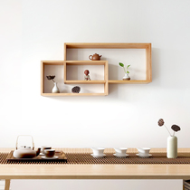 Chinese Classic Tea Room Wall Shelf Living Room Wall Decorative Bracket New Chinese Tea Utensils Display Wall Hanging Decorative Bracket