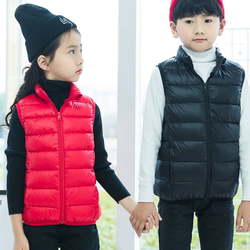Легкий и тонкий детский жилет с пухом для мальчиков, подходит для подростков