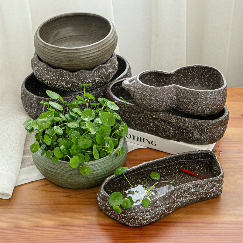 Perfume Taiwan Pot Ceramic Copper Chan Sleeping Lotus Bowl for Large Big Stone Special Hydro Flower Pot