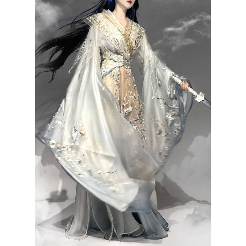 Original Hanfu for Women [Jiyue Yaoguang] Wei-Jin Style Heavy Embroidery Yizhige Ancient Costume Spring and Summer Style Fairy Country Style