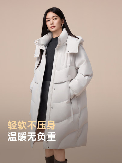 雅鹿羽绒服2025新款女冬季极简廓形舒适显瘦高级内敛轻便舒适休闲